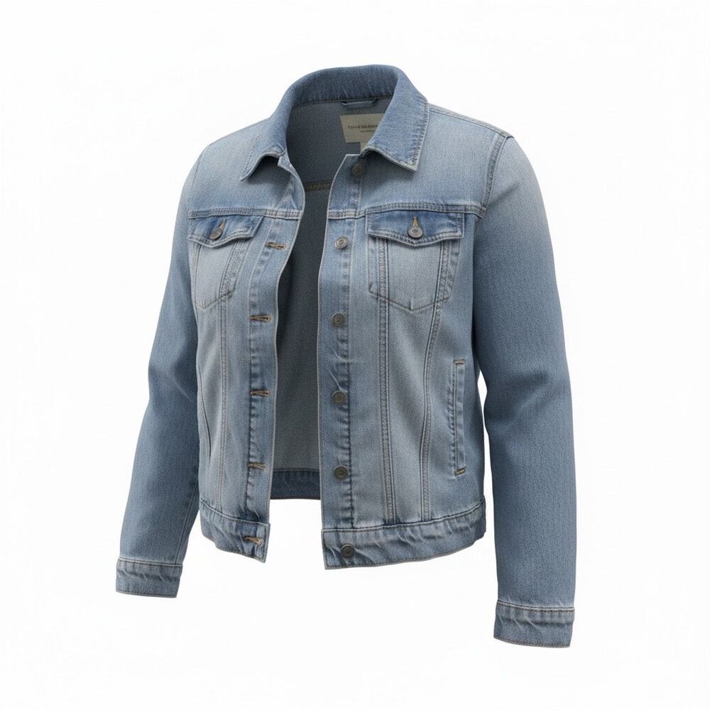 Pilcro & The Letterpress Anthropologie Denim Trucker Jacket L Soft Stretch